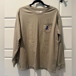 Dutch Bros Grant Pass Oregon Long Sleeve Tan Coffee Radiate Peace Mens X-Large